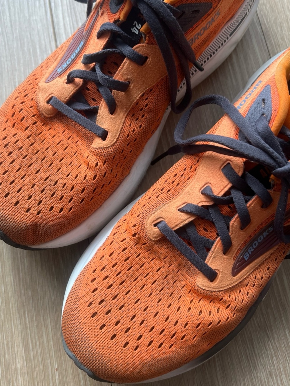 Brooks Adrenaline 24 Shoes Mens 9 M Running Sneakers Orange Black Athletic - Picture 5 of 7